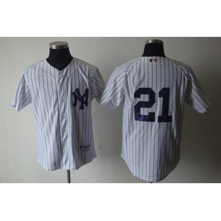 Yankees #21 Paul O'Neill White Cooperstown Stitched MLB Jersey