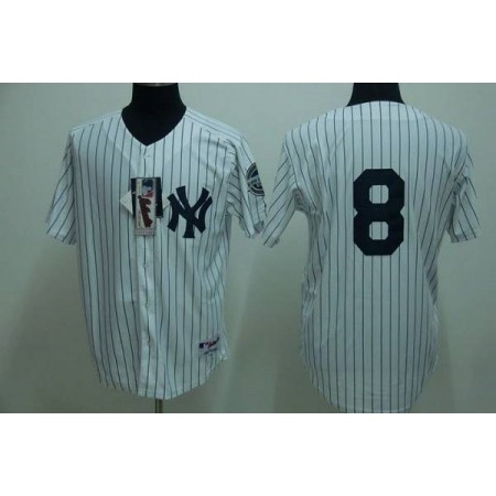 Yankees #8 Yogi Berra Stitched White MLB Jersey