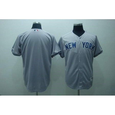 Yankees Blank Stitched Grey MLB Jersey