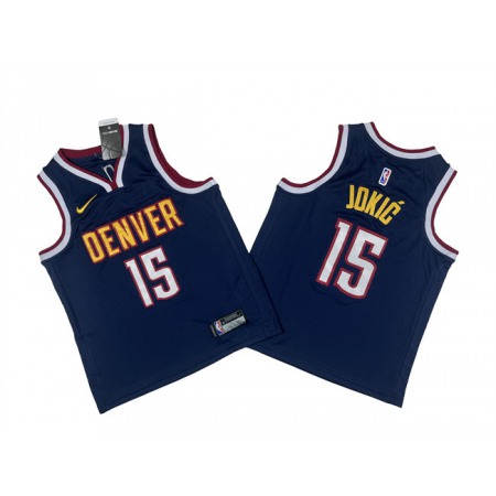 Youth Denver Nuggets #15 Nikola Jokic Navy Stitched Basketball Jersey