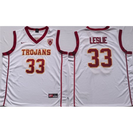 Men's USC Trojans #33 Lisa Leslie White Stitched Jersey