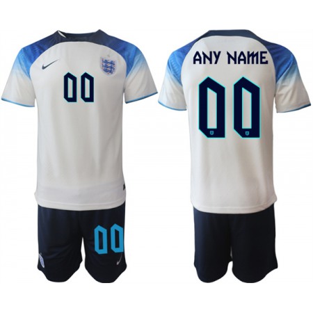 Men's England Custom White Home Soccer Jersey Suit