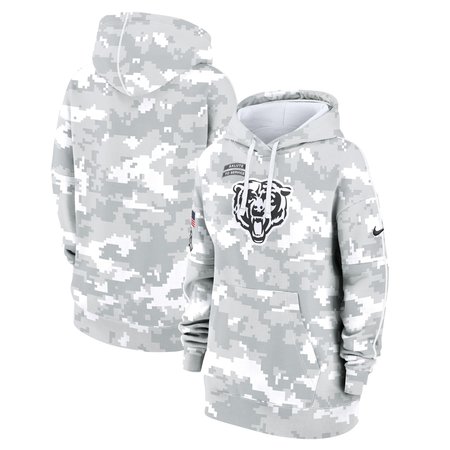 Women's Chicago Bears Nike Arctic Camo 2024 Salute To Service Club Fleece Pullover Hoodie