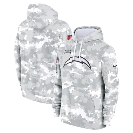 Men's Los Angeles Chargers Nike Arctic Camo 2024 Salute to Service Club Fleece Pullover Hoodie