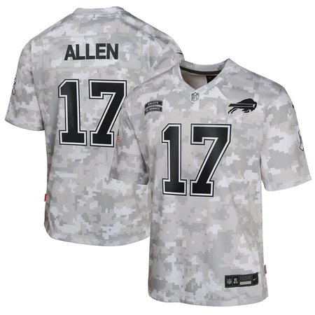 Youth Buffalo Bills Josh Allen Nike Arctic Camo 2024 Salute to Service Game Jersey