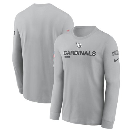 Men's Arizona Cardinals Nike Gray 2024 Salute To Service Long Sleeve T-Shirt