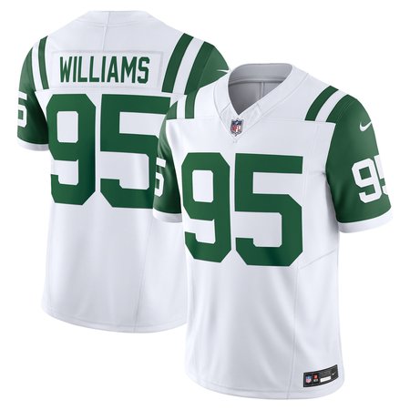 Men's New York Jets Quinnen Williams Nike White Classic Alternate Vapor F.U.S.E. Limited Jersey