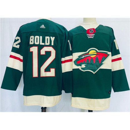 Men's Minnesota Wild #12 Matt Boldy Green Stitched Jersey